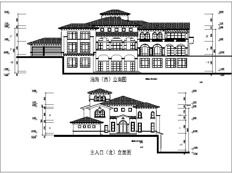 [广东]滨海大型地中海风格独栋别墅设计方案图纸cad施工图下载【ID:167048146】