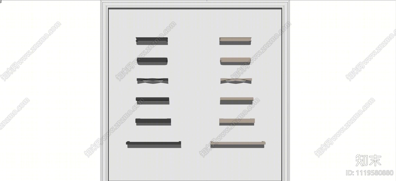 现代柜门五金拉手SU模型下载【ID:1119580880】