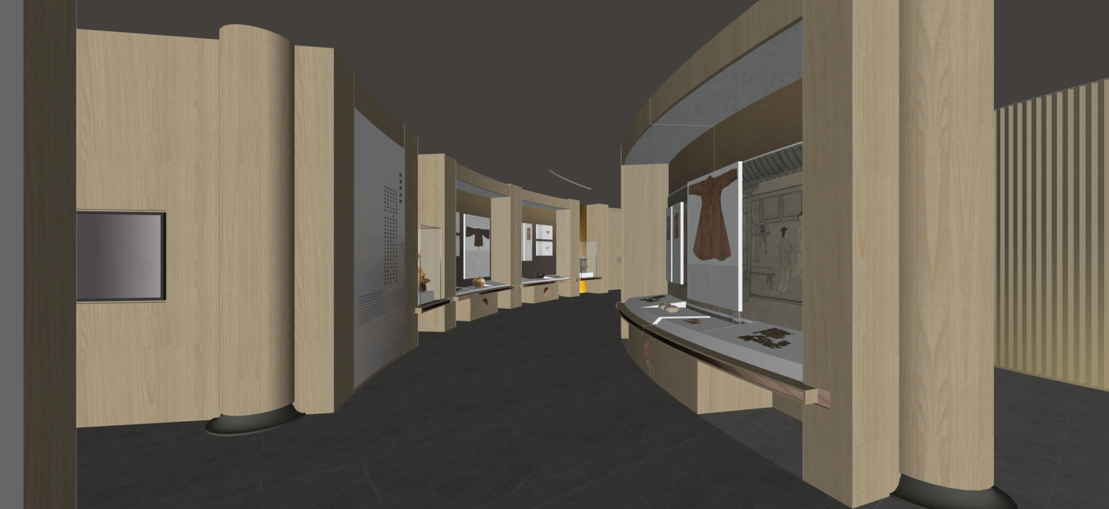 现代博物馆展厅SU模型下载【ID:1222337268】