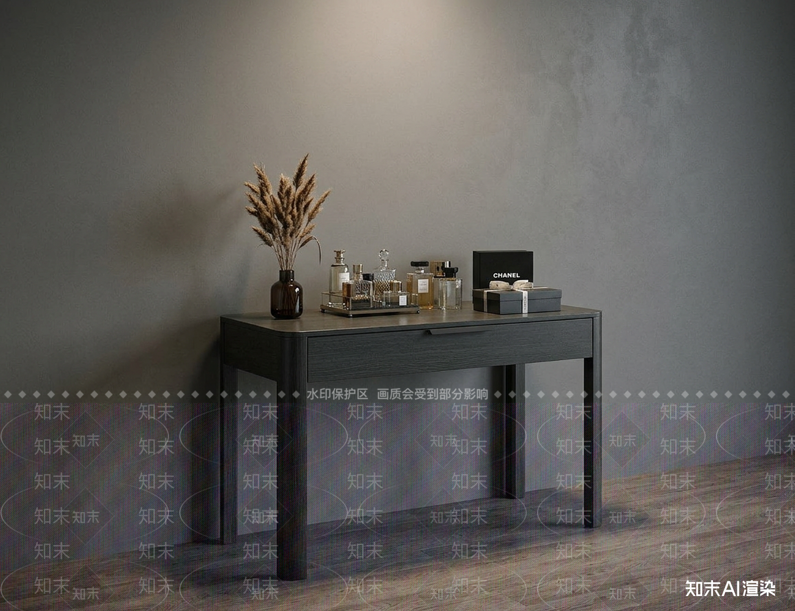深色梳妆台梳妆台3D模型下载【ID:1227499112】