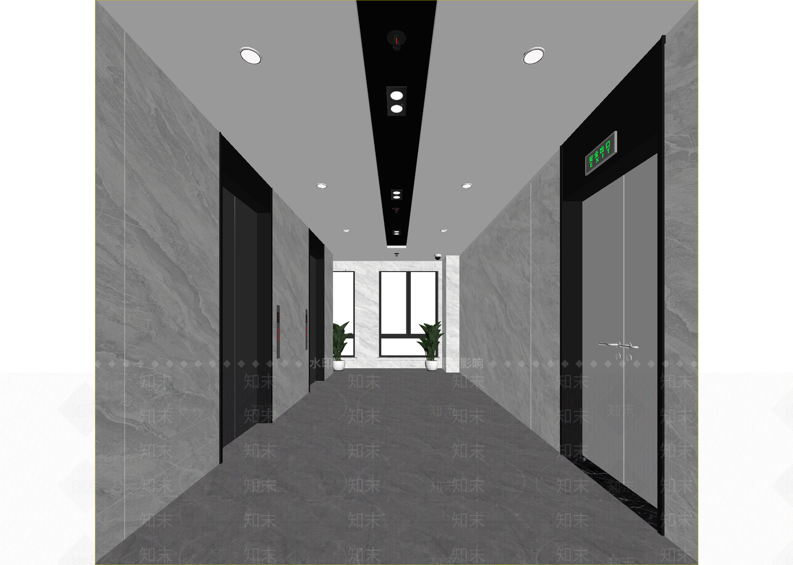 现代走廊3D模型下载【ID:1214839526】