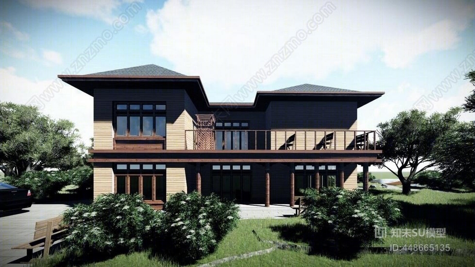 木屋会所SU模型下载【ID:448665135】