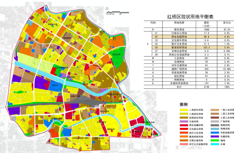 天津市红桥区总体规划设计方案cad施工图下载【ID:166561167】