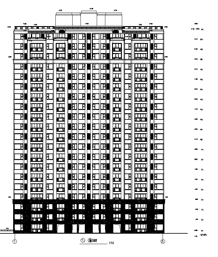 [江苏]多高层框架住宅及商业建筑施工图（含多栋楼及全...施工图下载【ID:167525105】