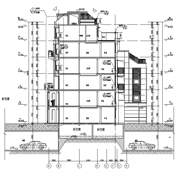 [江苏]多高层框架住宅及商业建筑施工图（含多栋楼及全...施工图下载【ID:167525105】