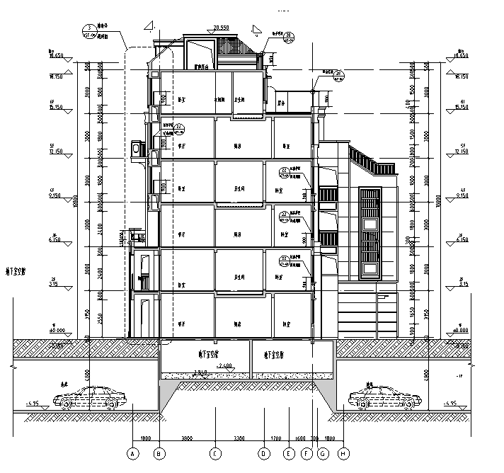 [江苏]多高层框架住宅及商业建筑施工图（含多栋楼及全...施工图下载【ID:167525105】