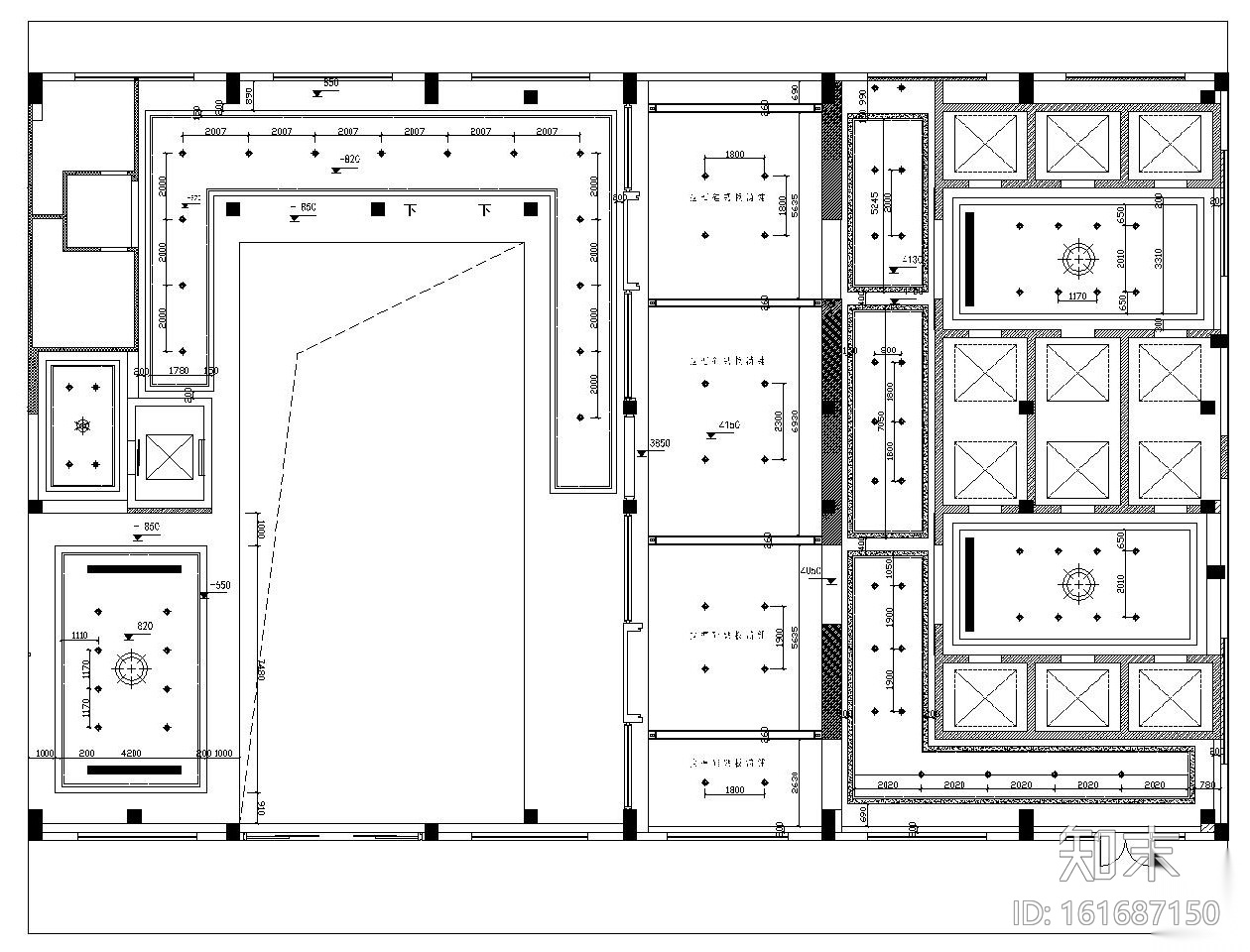 某大型展厅全套施工图设计（附效果图）cad施工图下载【ID:161687150】