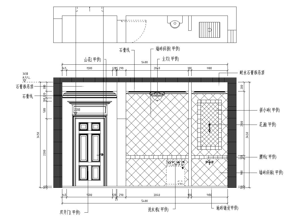 [河南]某中式风格别墅室内设计施工图cad施工图下载【ID:161689133】