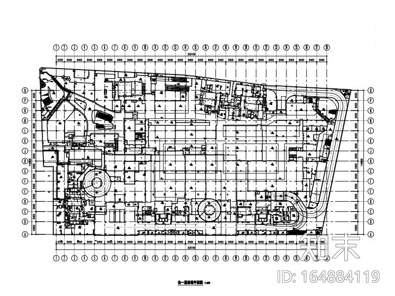 5层商业裙房幕墙施工图(玻璃/铝板/石材）cad施工图下载【ID:164884119】