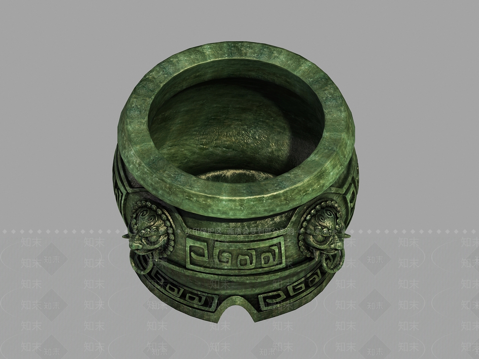 中式青铜鼎3D模型下载【ID:133379327】