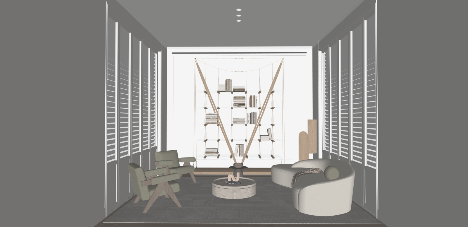 现代家居客厅SU模型下载【ID:1215992421】