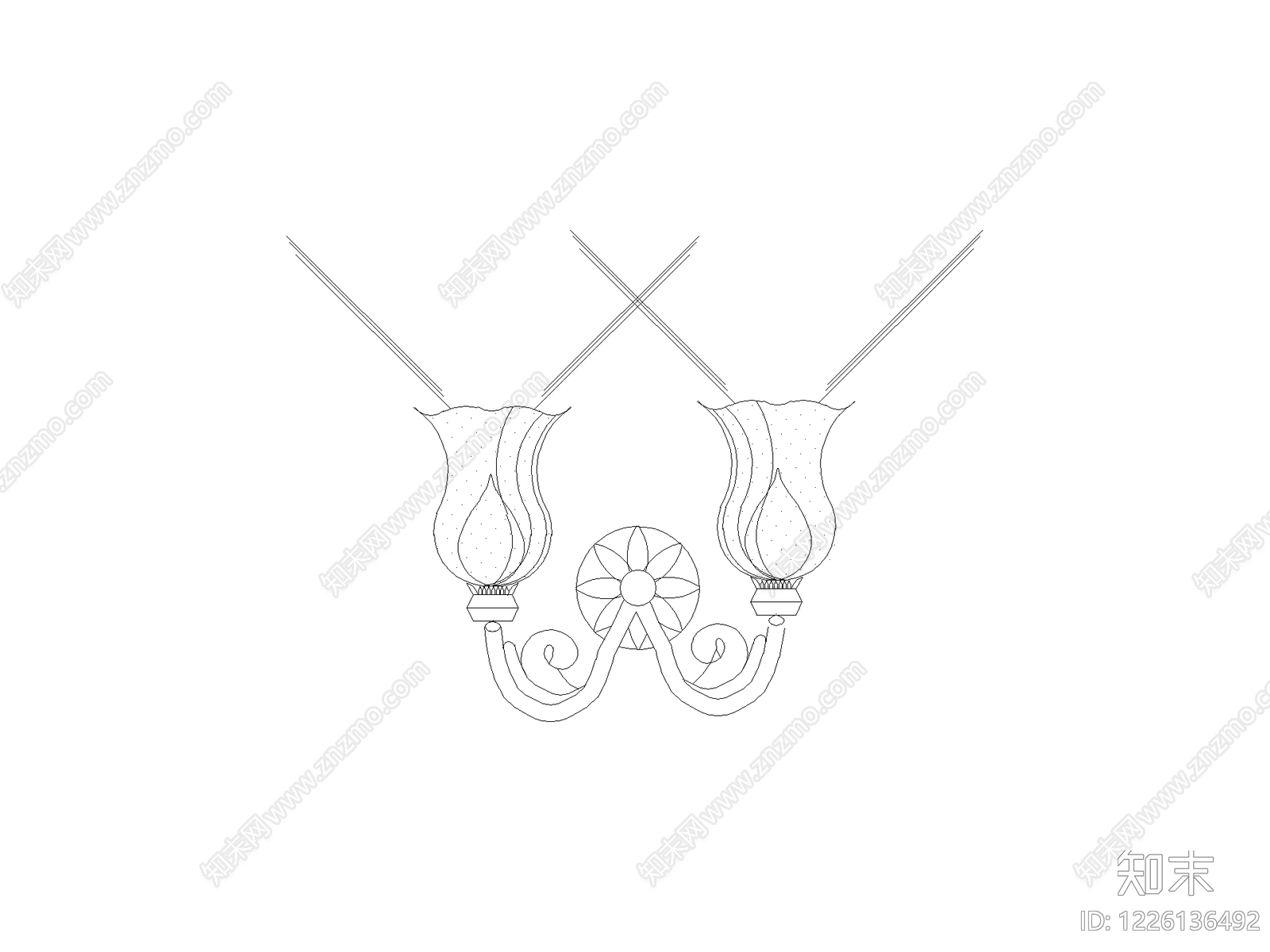 灯具图块cad施工图下载【ID:1226136492】