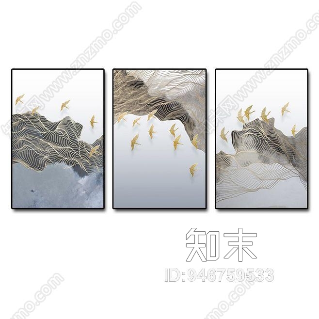 新中式东方元素艺术挂画贴图贴图下载【ID:946759533】