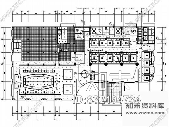 图块/节点某时尚中餐厅酒店平面及顶面图cad施工图下载【ID:832194734】