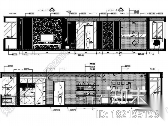 [天津]两居样板房装修（含实景）cad施工图下载【ID:182195196】