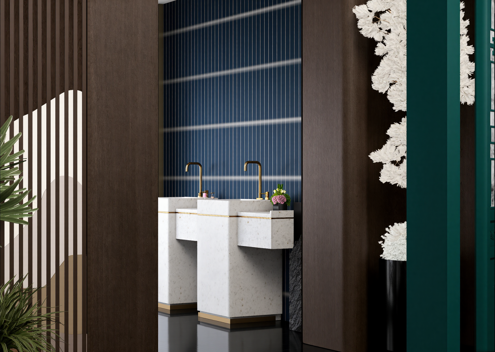 新中式酒店卫生间3D模型下载【ID:1215090356】