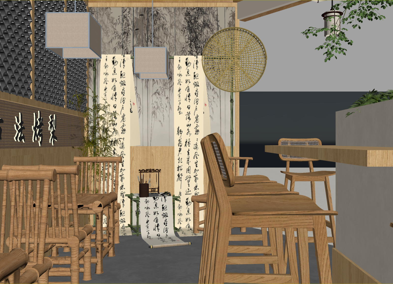 现代茶馆3D模型下载【ID:1215124128】