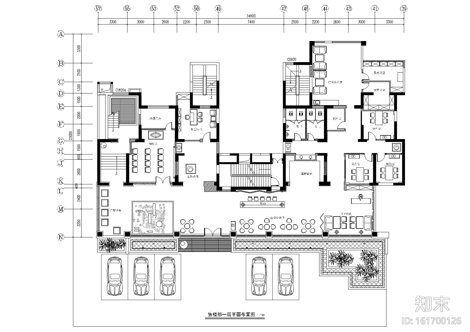 [河南]新乡翡翠城售楼处CAD施工图+效果图cad施工图下载【ID:161700126】