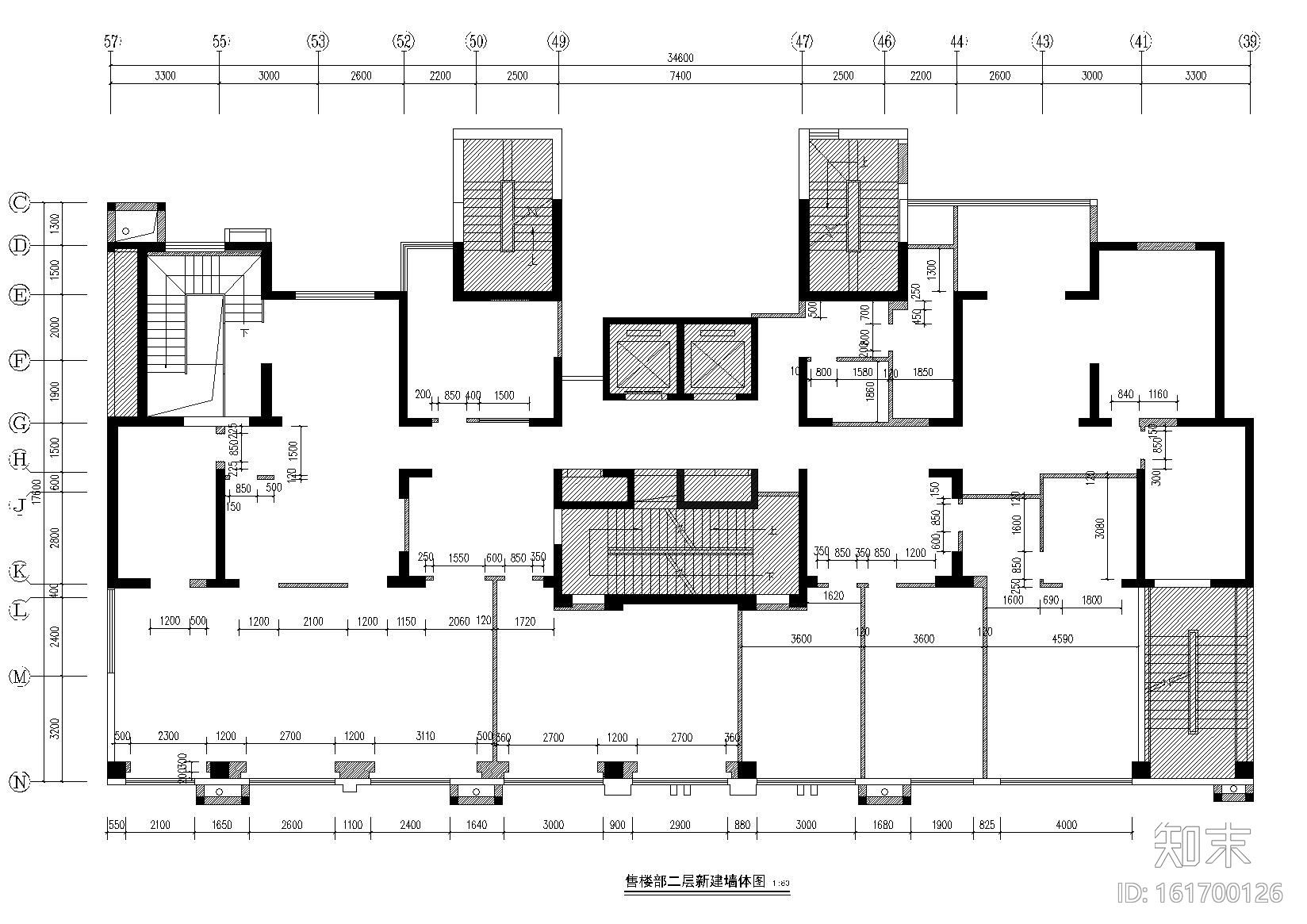 [河南]新乡翡翠城售楼处CAD施工图+效果图cad施工图下载【ID:161700126】