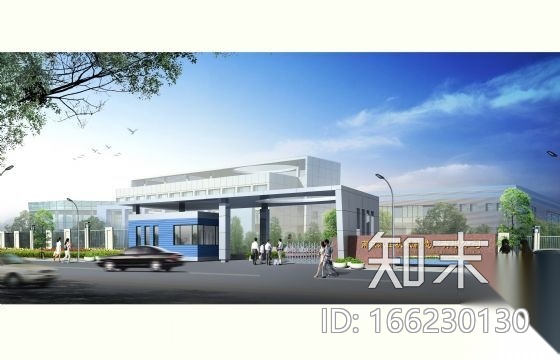 南京某液压机械制造厂大门建筑方案图施工图下载【ID:166230130】