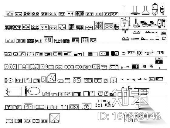 厨房空间图块cad施工图下载【ID:161809148】