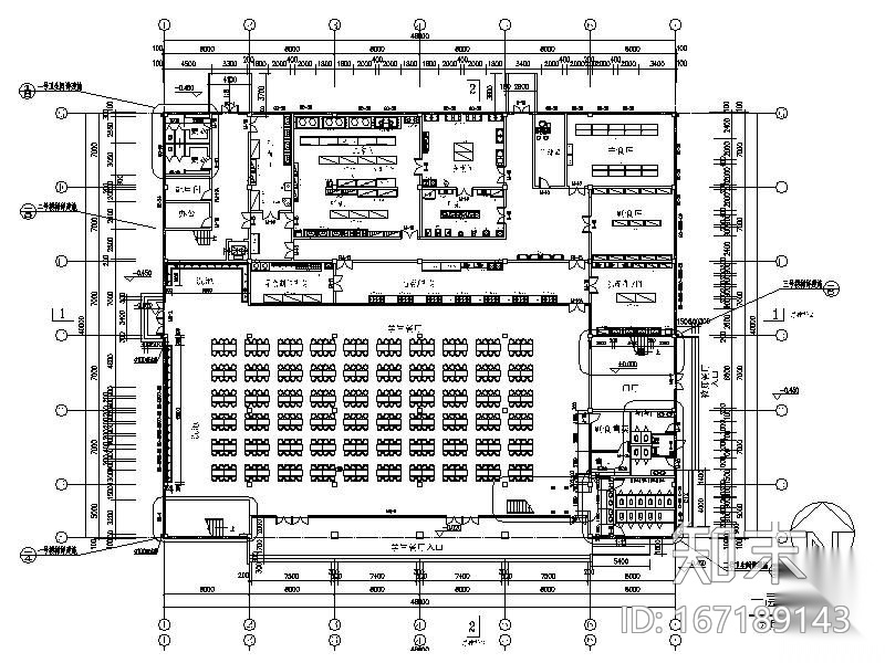 [北京]某学校厨房平面图施工图下载【ID:167189143】