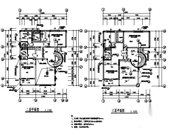 某三层别墅建筑施工图施工图下载【ID:149898195】