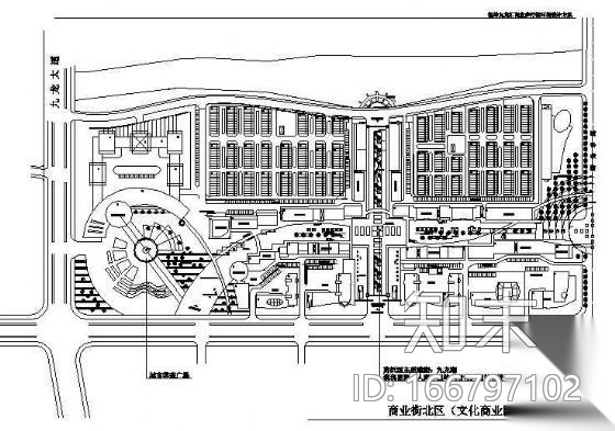 温岭万昌北路步行街景观设计cad施工图下载【ID:166797102】