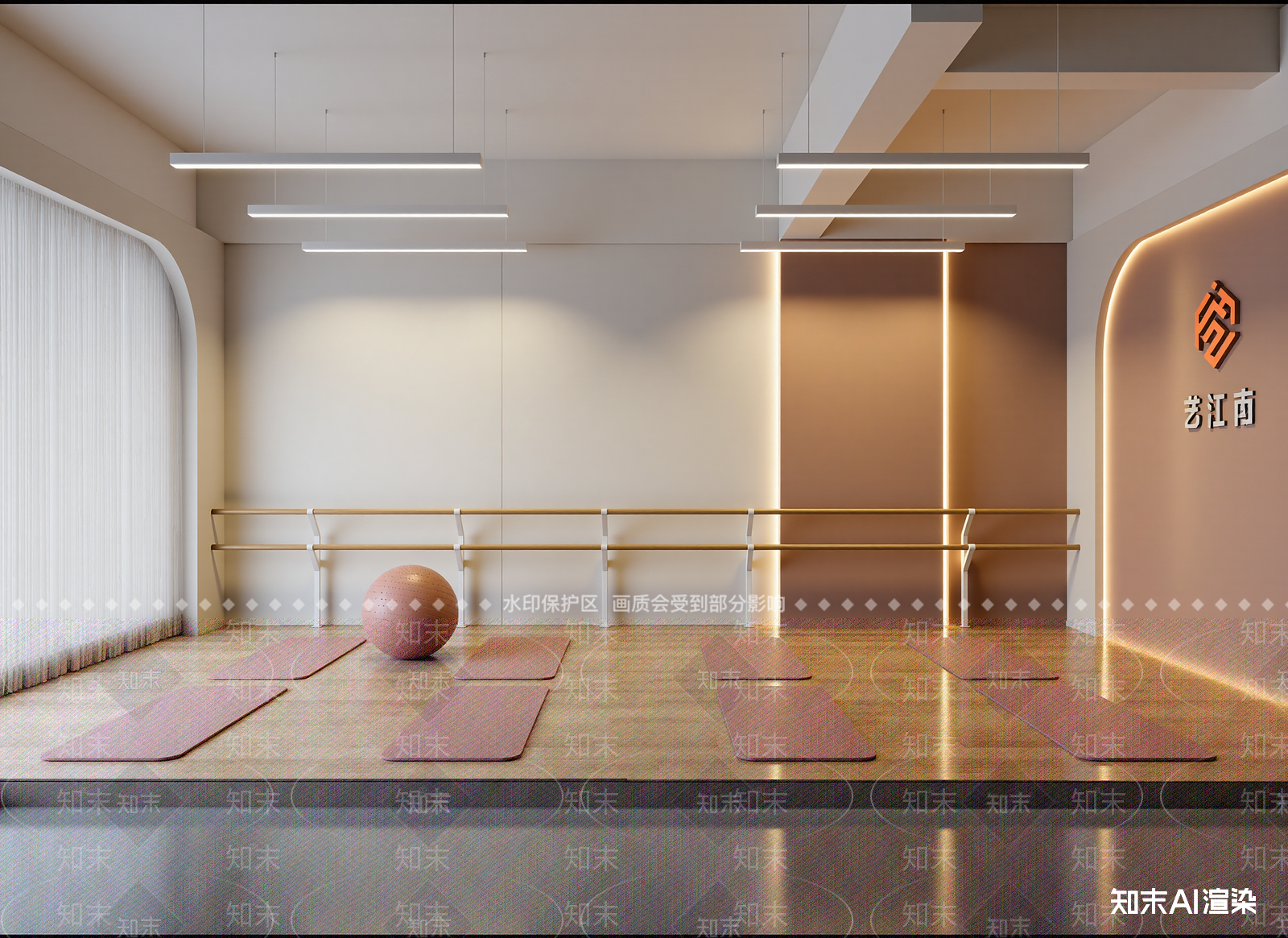 现代瑜伽室3D模型下载【ID:1214452165】