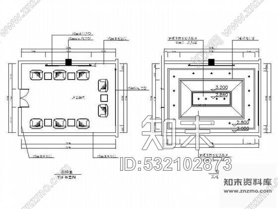 施工图小型接待室装修图cad施工图下载【ID:532102873】