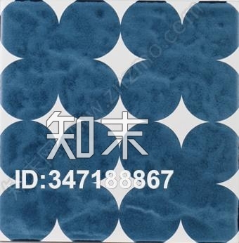 蓝色美式复古北欧小花砖瓷砖地砖墙砖贴图下载 知末网贴图库