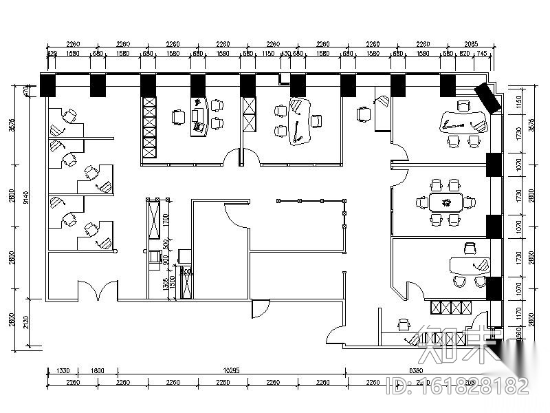 [上海]某保险办公空间施工图cad施工图下载【ID:161828182】