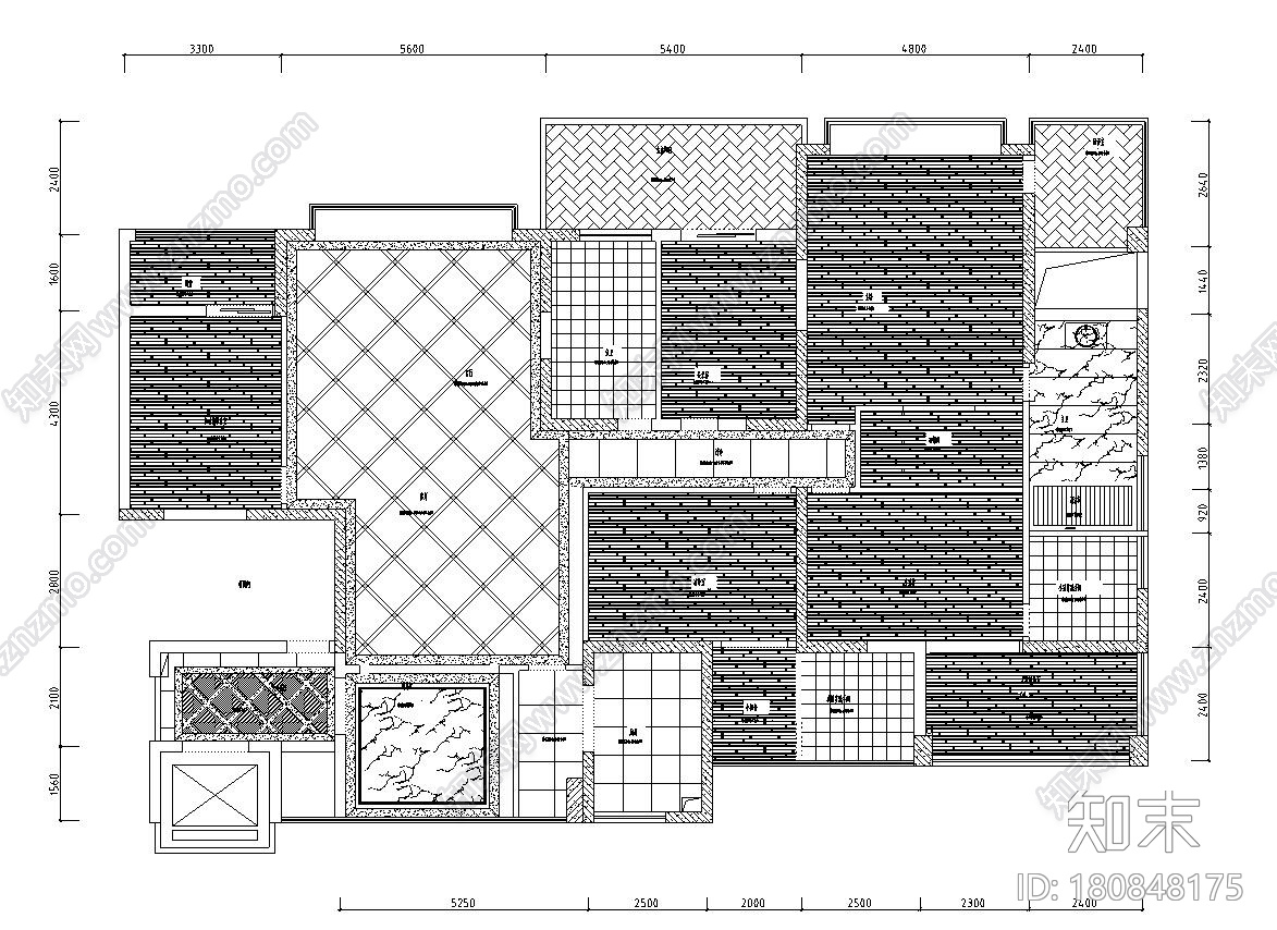 欧式风格住宅四室两厅施工图+效果图设计cad施工图下载【ID:180848175】