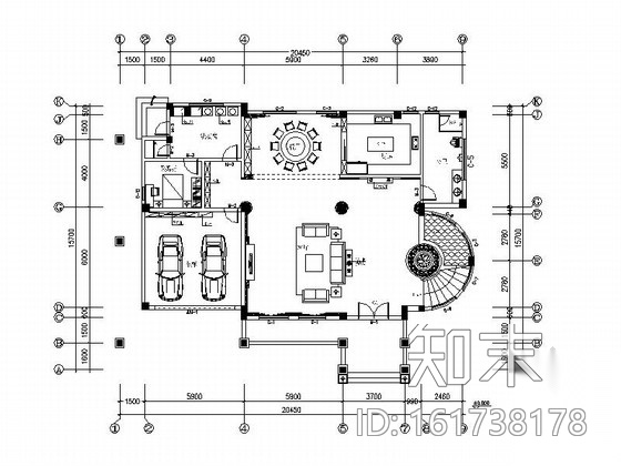 [福建]高档三层现代欧式风格精装修别墅施工图（含效果）cad施工图下载【ID:161738178】