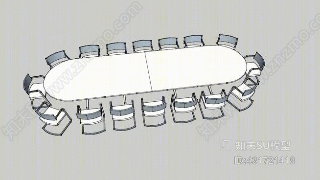 永达会议桌SU模型下载【ID:431721418】