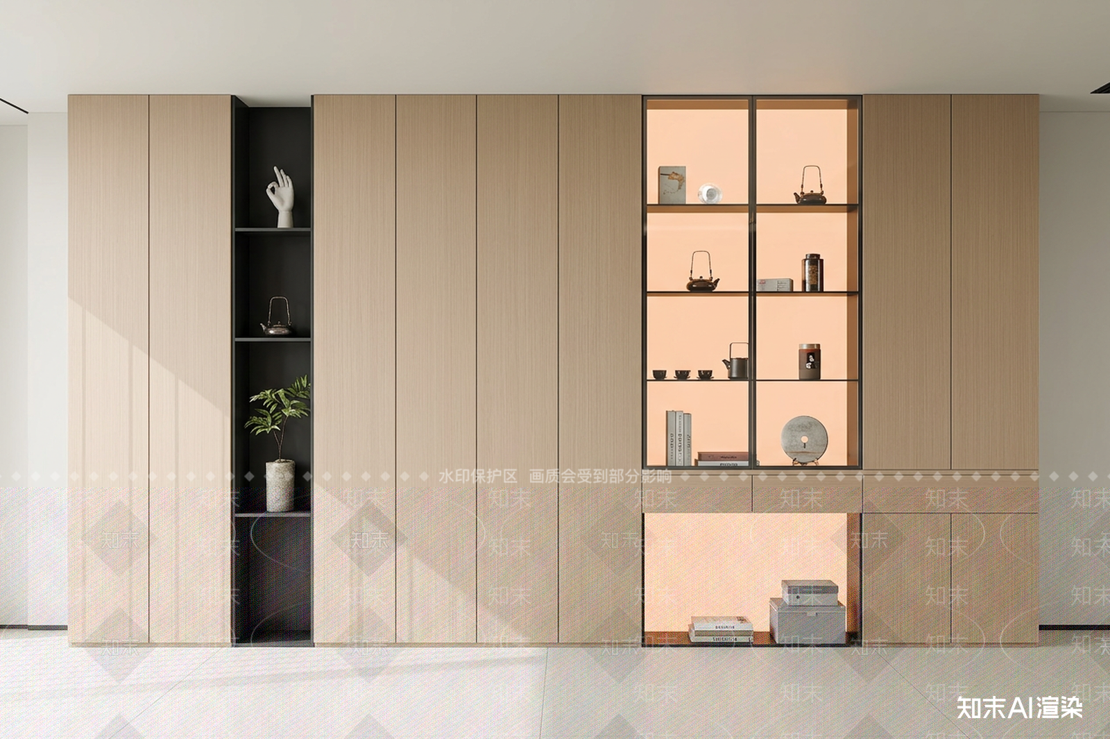 嵌入式储物柜体储物柜3D模型下载【ID:1227566167】
