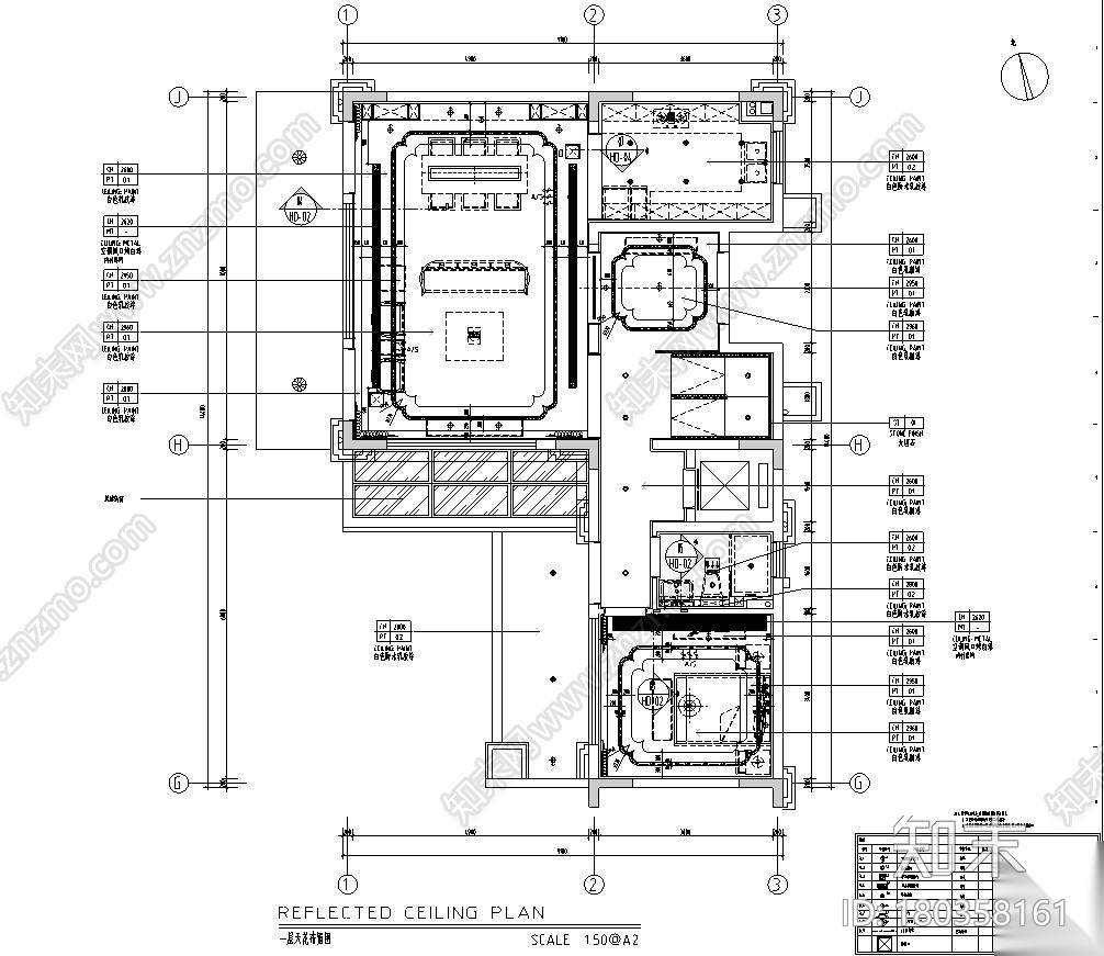 福建龙岩玺院595㎡别墅样板房施工图+效果图cad施工图下载【ID:180358161】