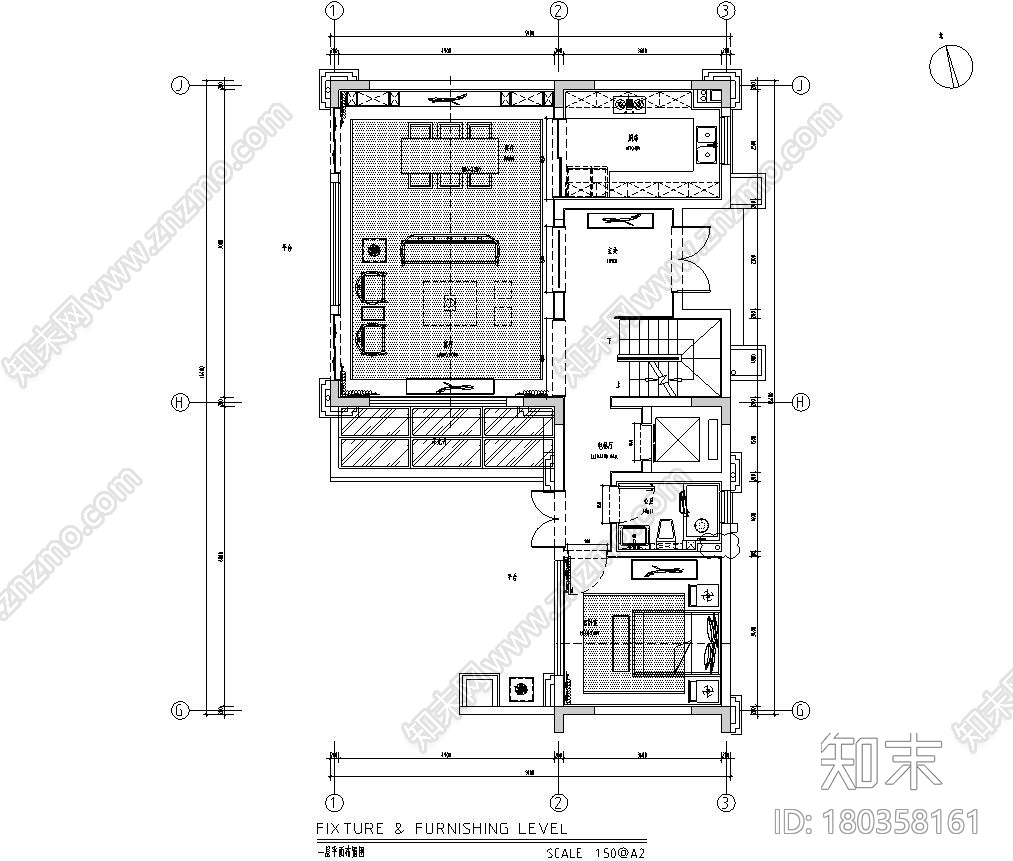 福建龙岩玺院595㎡别墅样板房施工图+效果图cad施工图下载【ID:180358161】