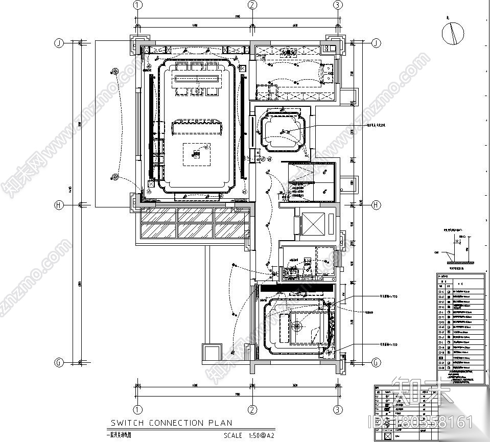 福建龙岩玺院595㎡别墅样板房施工图+效果图cad施工图下载【ID:180358161】