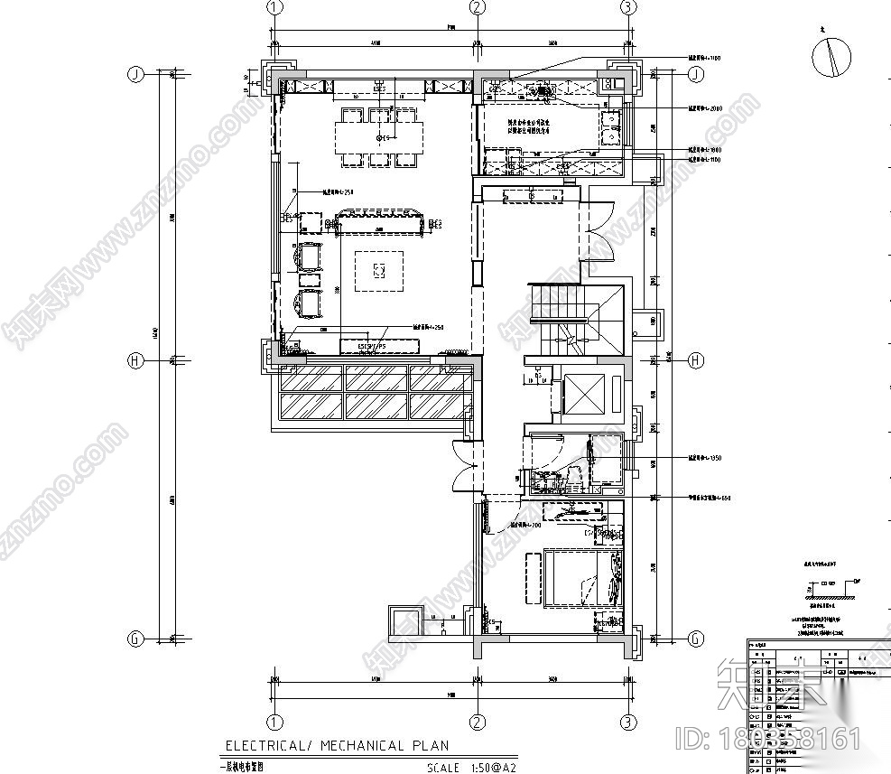 福建龙岩玺院595㎡别墅样板房施工图+效果图cad施工图下载【ID:180358161】