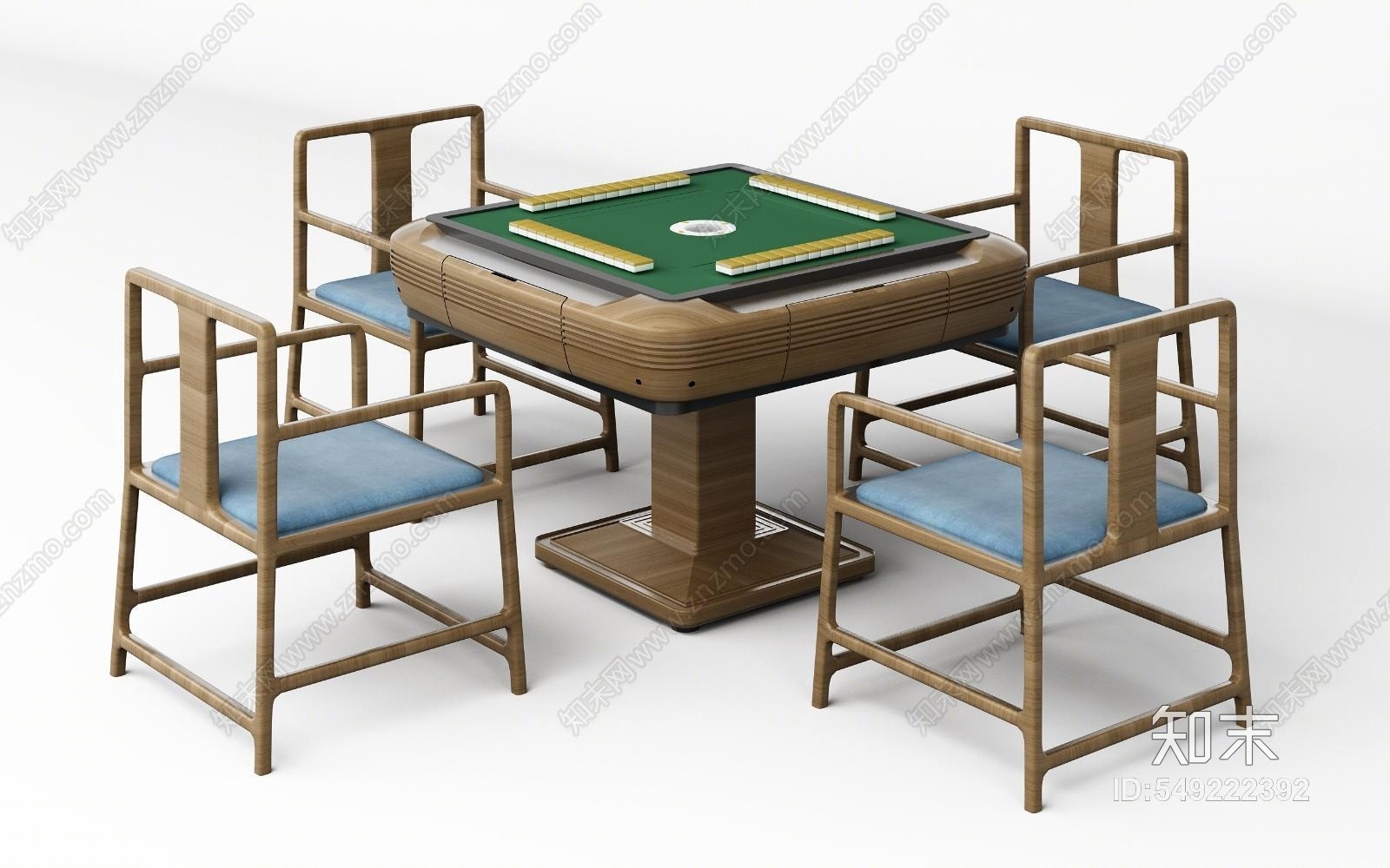 新中式棋牌桌3D模型下载【ID:549222392】