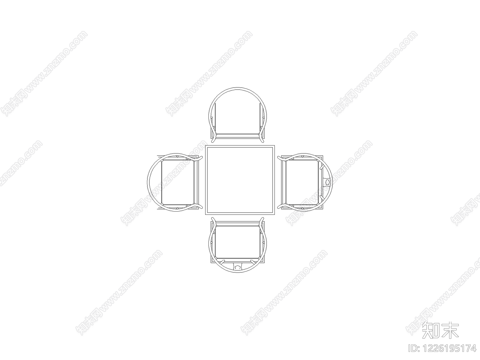中式桌椅CAD图纸