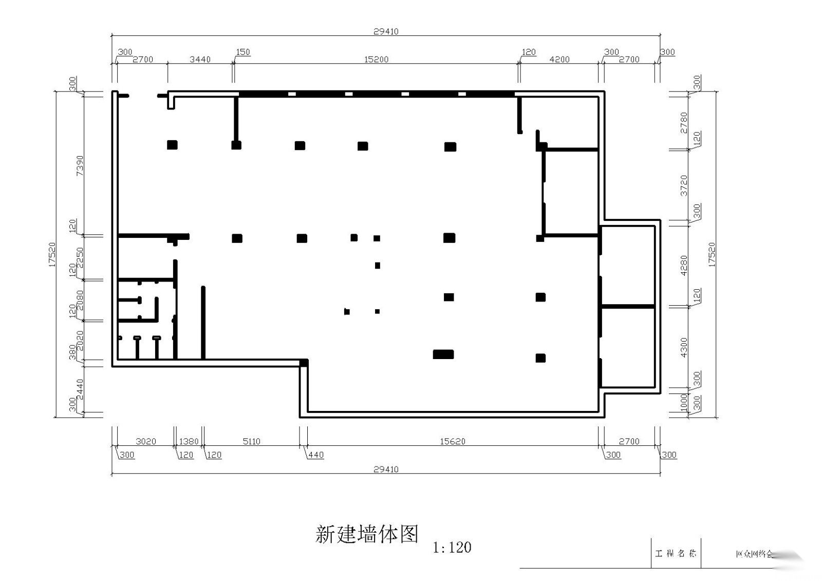 [福建]某一网络会所网吧施工图cad施工图下载【ID:160710185】