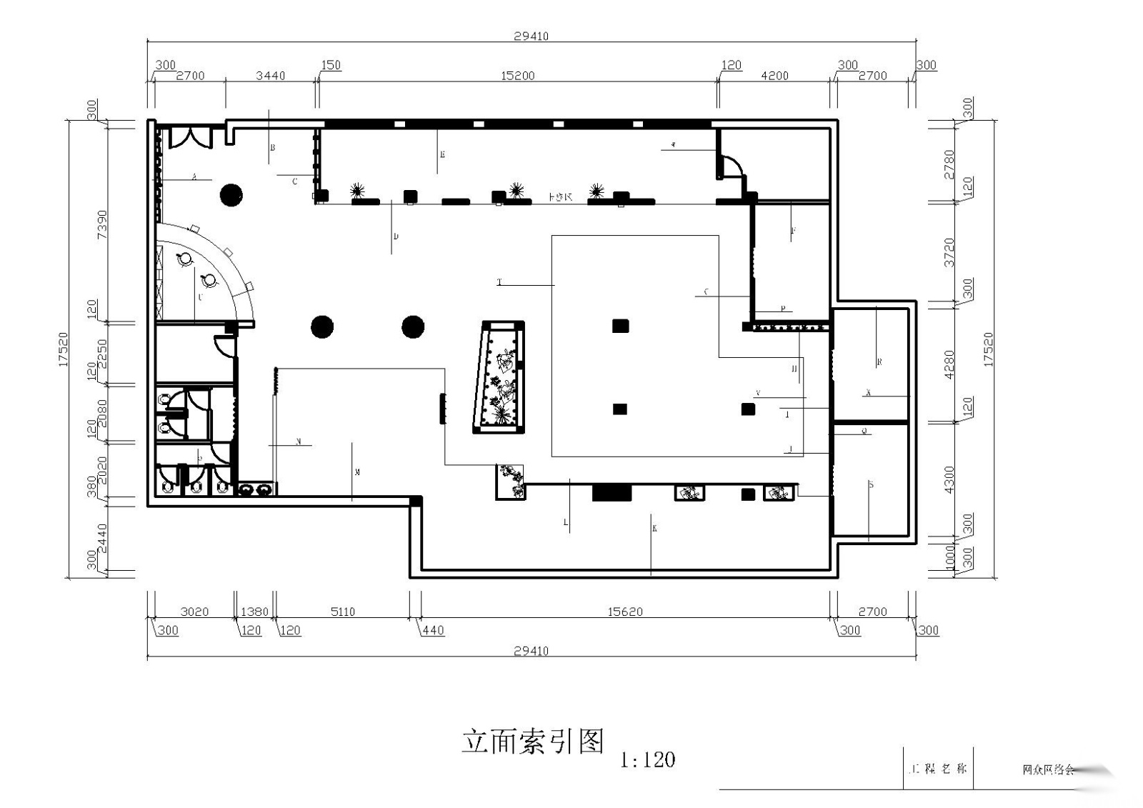 [福建]某一网络会所网吧施工图cad施工图下载【ID:160710185】