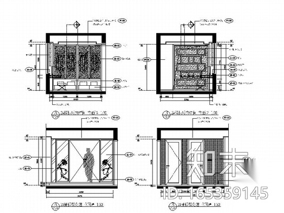 [上海]温馨可爱三室两厅现代风格家装施工图cad施工图下载【ID:165359145】