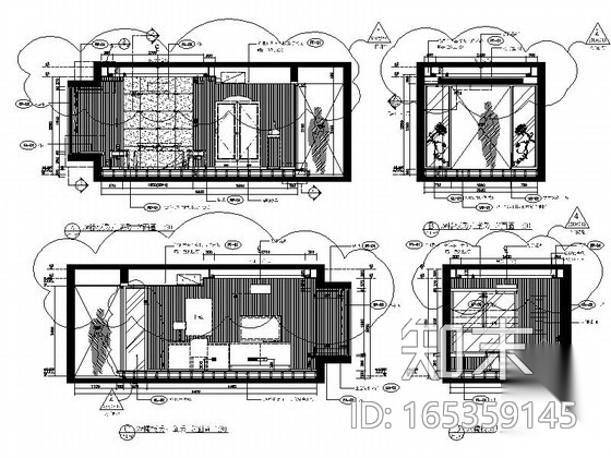 [上海]温馨可爱三室两厅现代风格家装施工图cad施工图下载【ID:165359145】