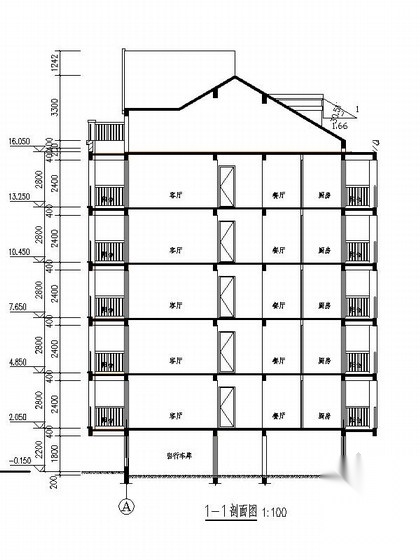 [江苏]多层框架结构坡屋顶带阁楼住宅建筑施工图cad施工图下载【ID:167357155】