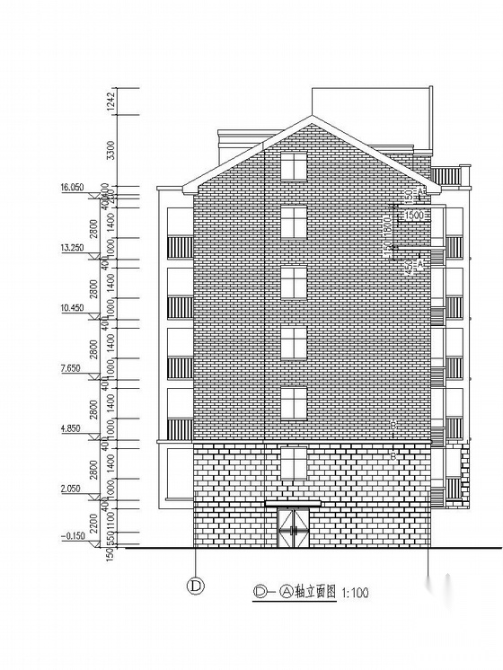 [江苏]多层框架结构坡屋顶带阁楼住宅建筑施工图cad施工图下载【ID:167357155】