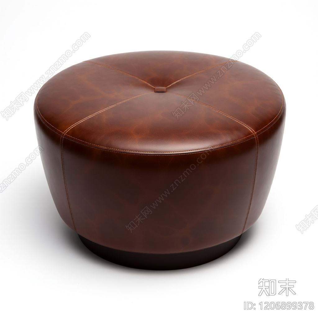 棕色皮革脚凳3D模型下载【ID:1206899378】