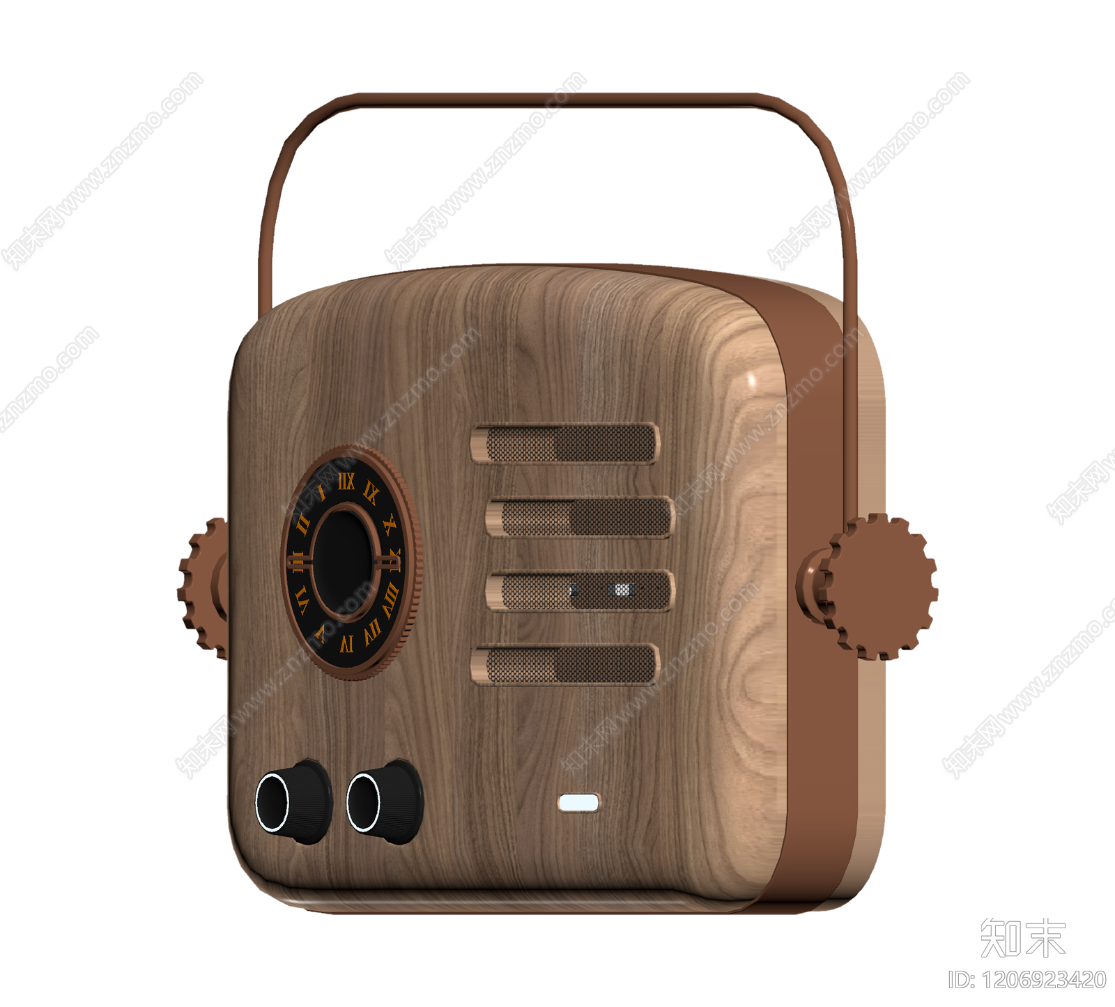 复古木质收音机3D模型下载【ID:1206923420】